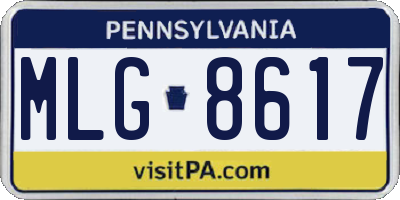 PA license plate MLG8617