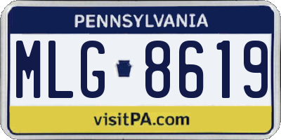 PA license plate MLG8619