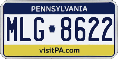 PA license plate MLG8622