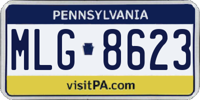 PA license plate MLG8623