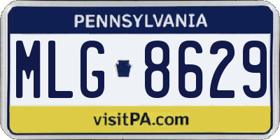 PA license plate MLG8629