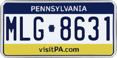 PA license plate MLG8631