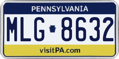 PA license plate MLG8632
