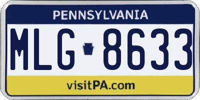 PA license plate MLG8633