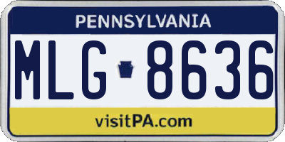 PA license plate MLG8636
