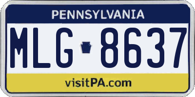 PA license plate MLG8637