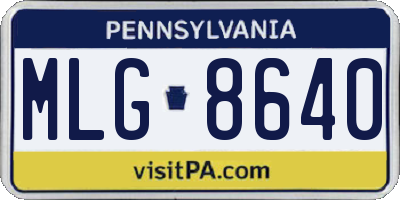 PA license plate MLG8640
