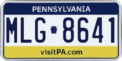 PA license plate MLG8641