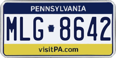 PA license plate MLG8642