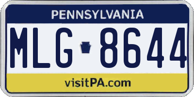 PA license plate MLG8644