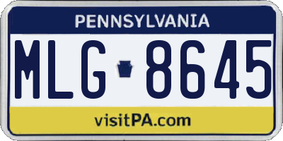 PA license plate MLG8645