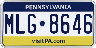 PA license plate MLG8646