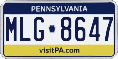 PA license plate MLG8647