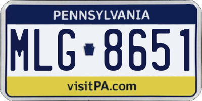 PA license plate MLG8651