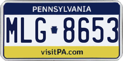 PA license plate MLG8653