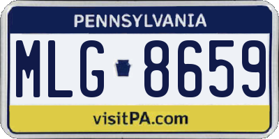 PA license plate MLG8659
