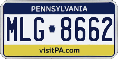 PA license plate MLG8662