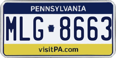 PA license plate MLG8663