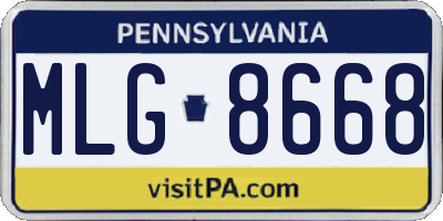 PA license plate MLG8668