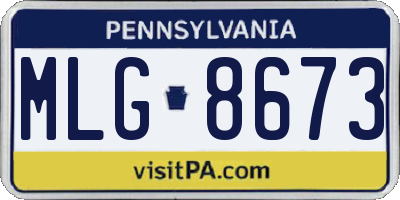 PA license plate MLG8673