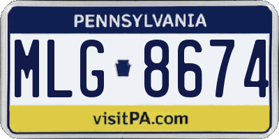 PA license plate MLG8674