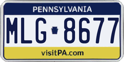 PA license plate MLG8677