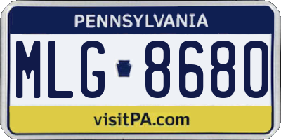 PA license plate MLG8680