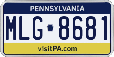 PA license plate MLG8681