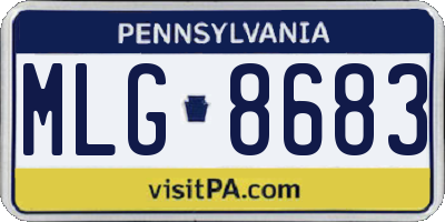PA license plate MLG8683