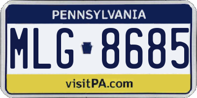 PA license plate MLG8685