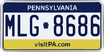 PA license plate MLG8686