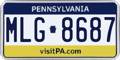 PA license plate MLG8687