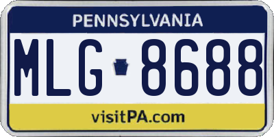 PA license plate MLG8688