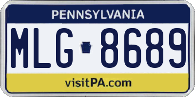 PA license plate MLG8689