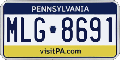 PA license plate MLG8691