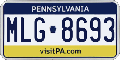 PA license plate MLG8693