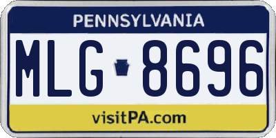 PA license plate MLG8696