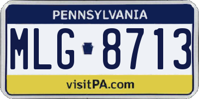 PA license plate MLG8713