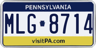 PA license plate MLG8714