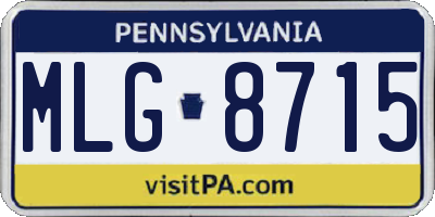 PA license plate MLG8715