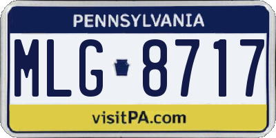 PA license plate MLG8717