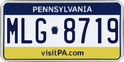 PA license plate MLG8719