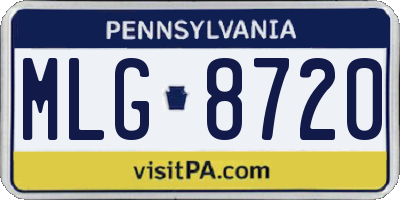 PA license plate MLG8720
