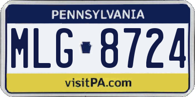 PA license plate MLG8724