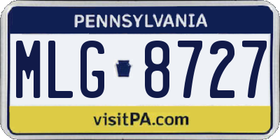 PA license plate MLG8727
