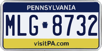 PA license plate MLG8732