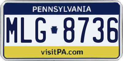 PA license plate MLG8736