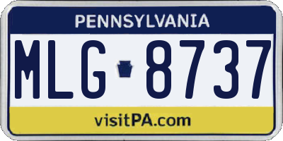 PA license plate MLG8737