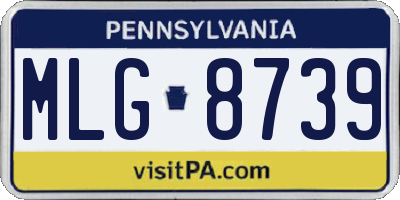 PA license plate MLG8739