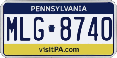PA license plate MLG8740